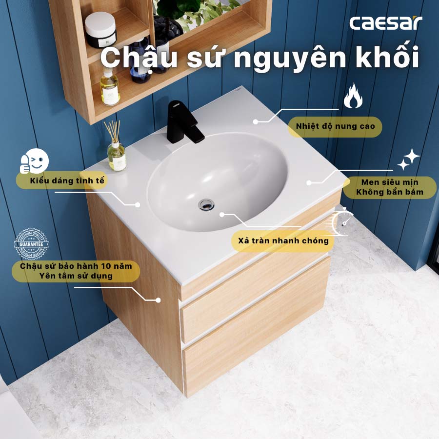 Bộ tủ chậu cabinet Caesar LF5024+EH15024DDW7V