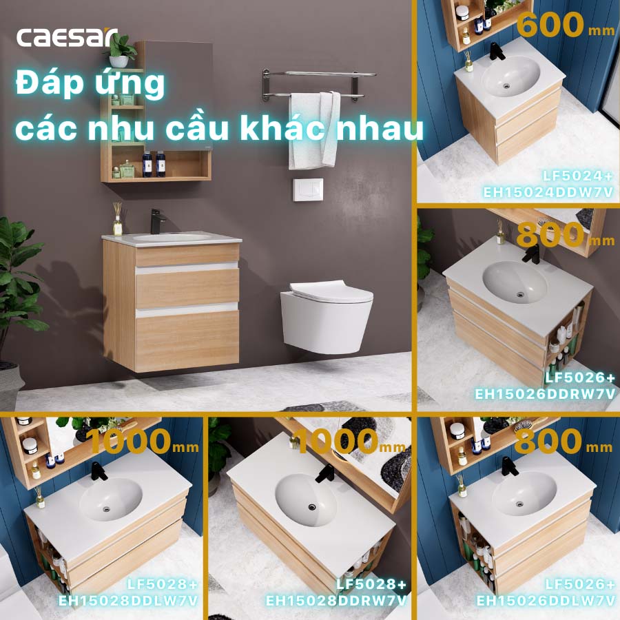 Bộ tủ chậu cabinet Caesar LF5024+EH15024DDW7V