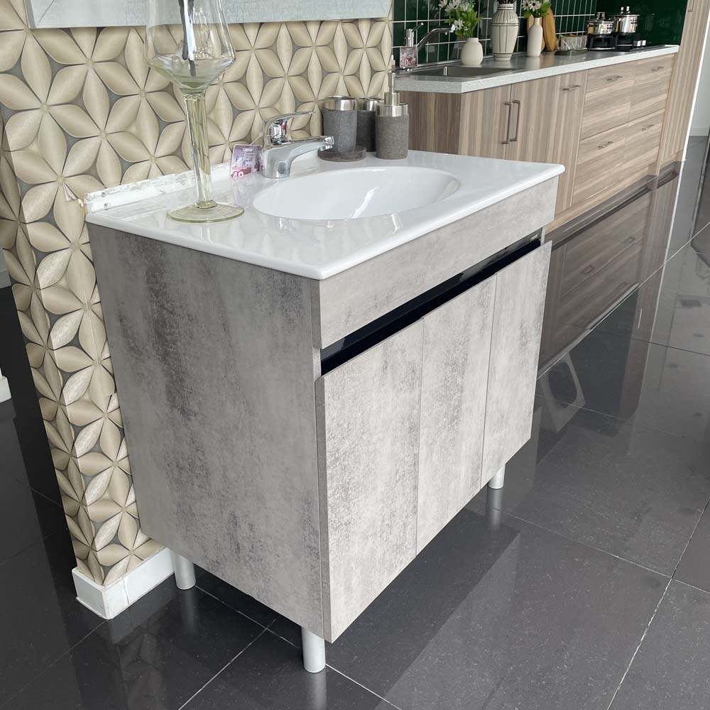 Bộ tủ chậu cabinet treo màu xám đậm Caesar LF5026+EH05026ASV