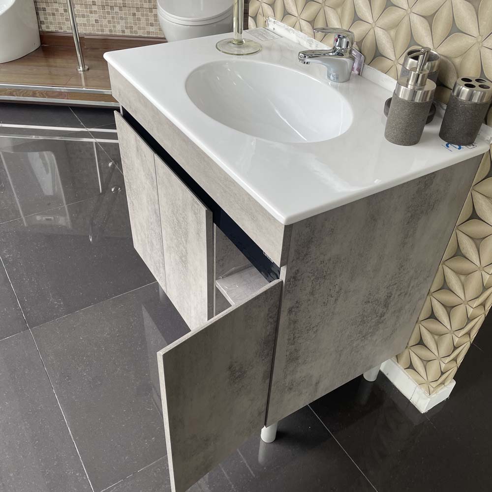 Bộ tủ chậu cabinet treo màu xám đậm Caesar LF5026+EH05026ASV