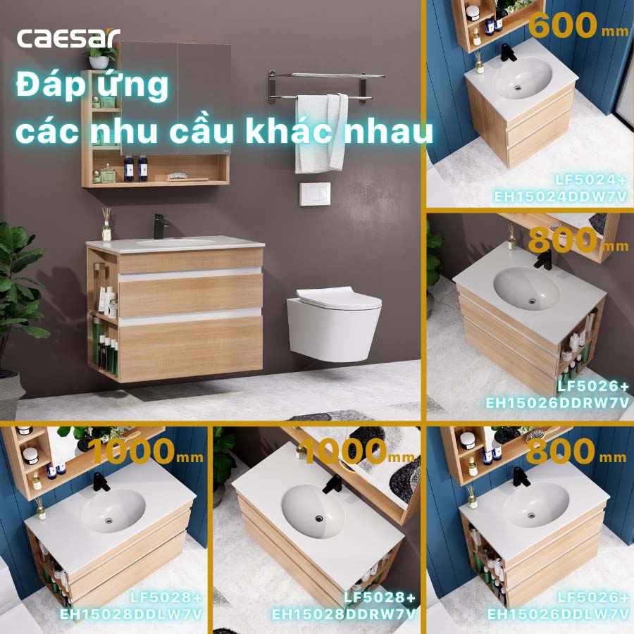 Bộ tủ chậu cabinet Caesar LF5026+EH15026DDLW7V