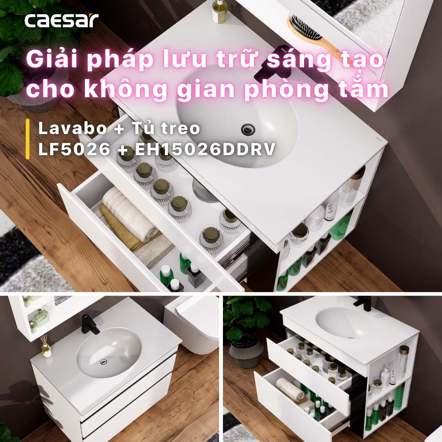 Bộ tủ chậu cabinet Caesar LF5026+EH15026DDRV