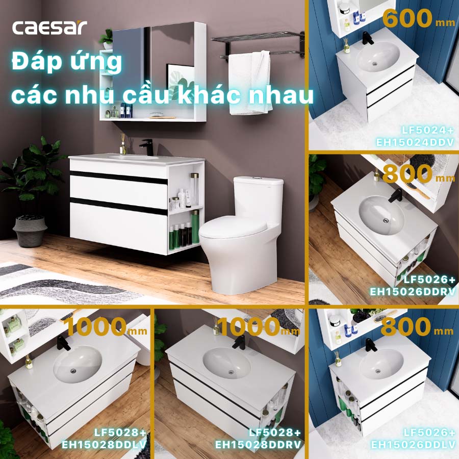Bộ tủ chậu cabinet Caesar LF5028+EH15028DDRV