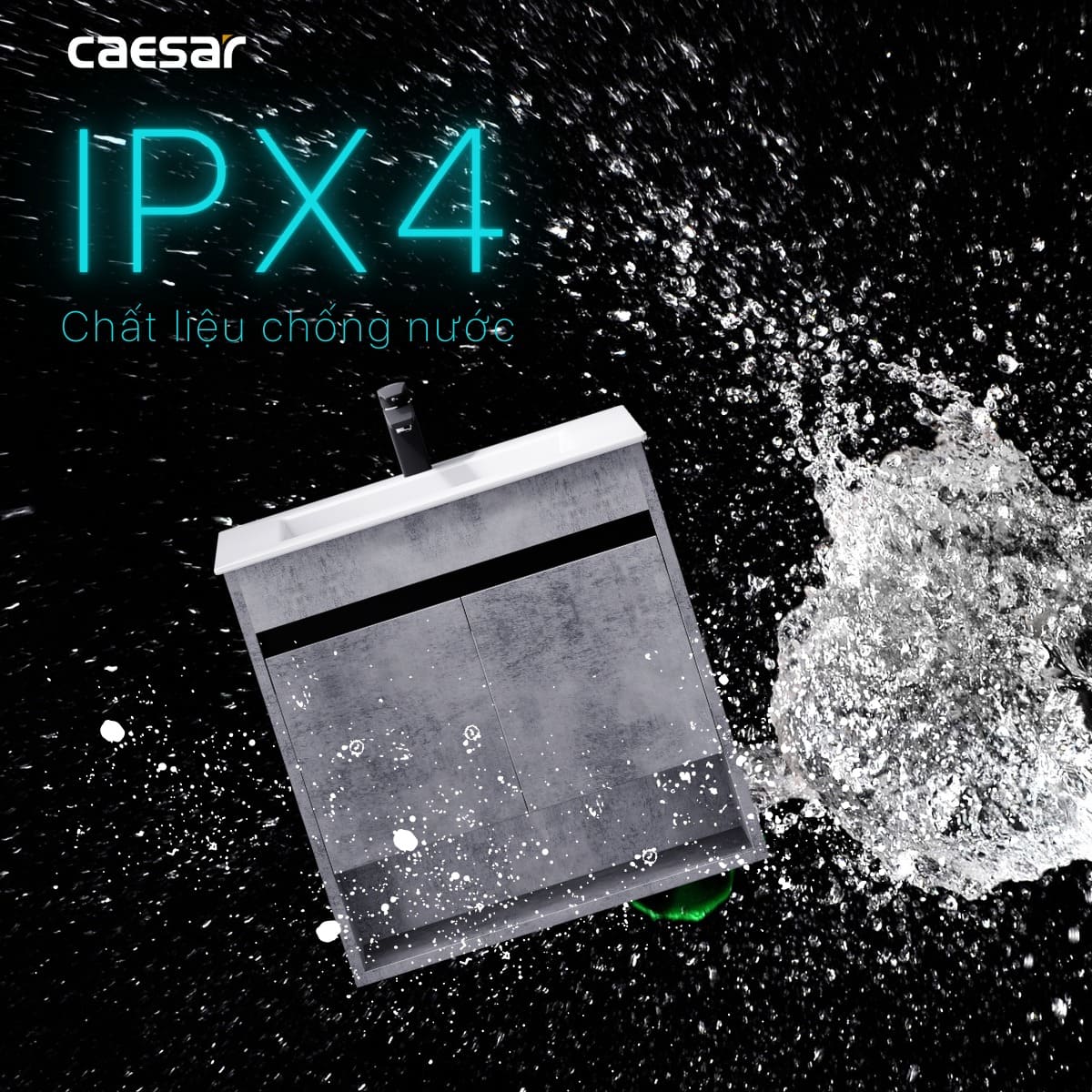 Tủ chậu cabinet treo màu xám đậm Caesar LF5030+EH05030ASV