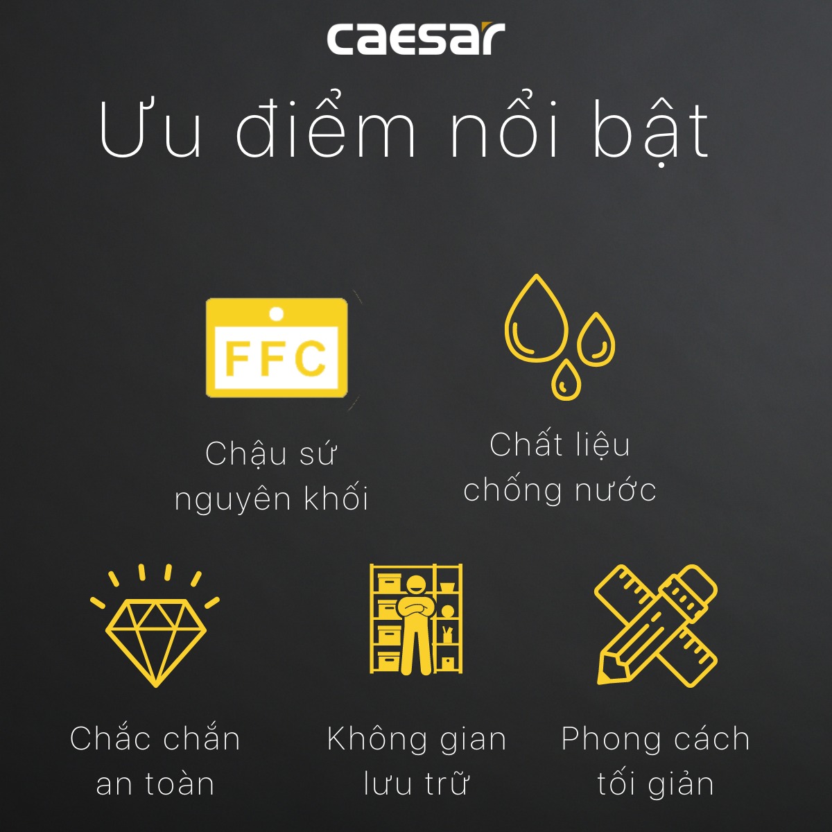 Bộ tủ chậu cabinet treo màu trắng Caesar LF5030+EH05030DDV