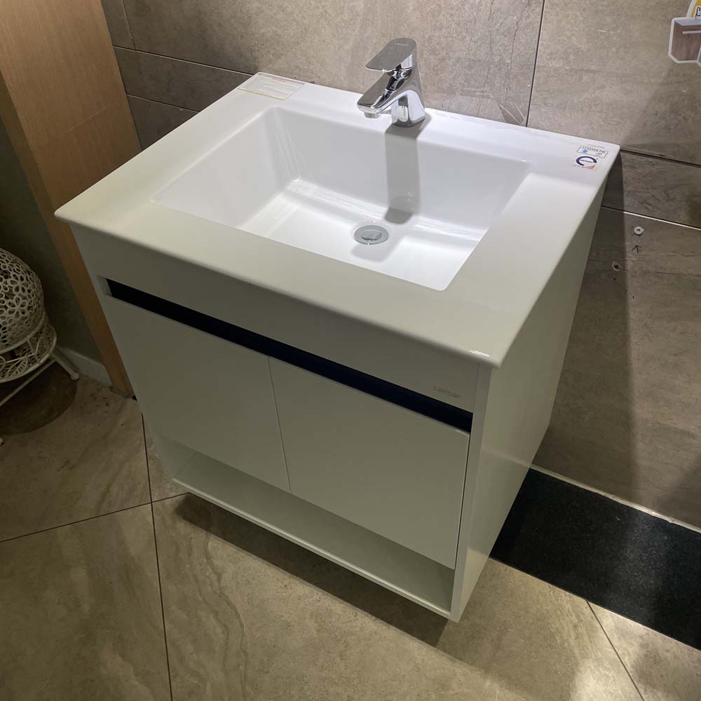 Bộ tủ chậu cabinet màu trắng Caesar LF5030+EH15030AV