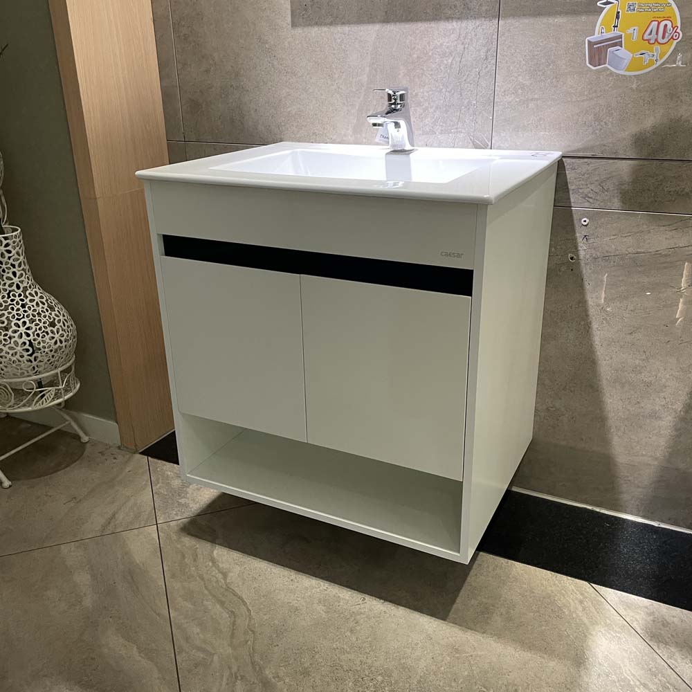 Bộ tủ chậu cabinet màu trắng Caesar LF5030+EH15030AV
