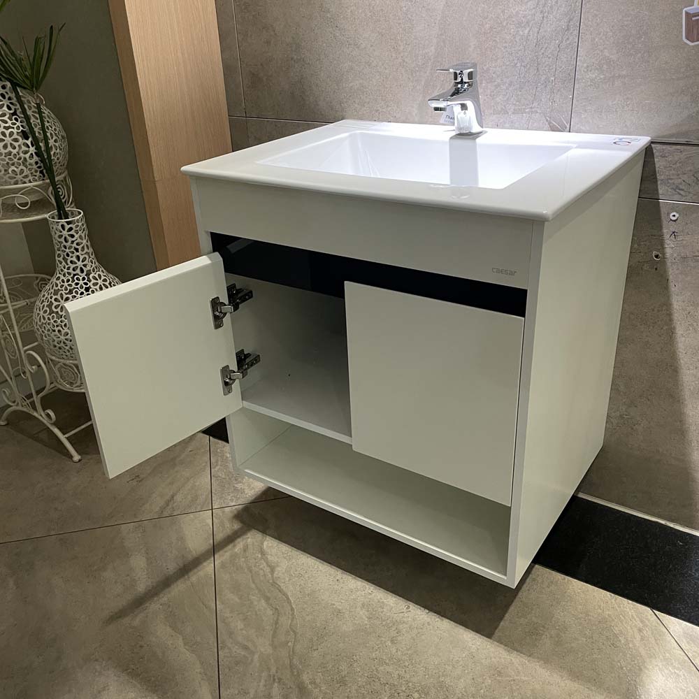 Bộ tủ chậu cabinet màu trắng Caesar LF5030+EH15030AV