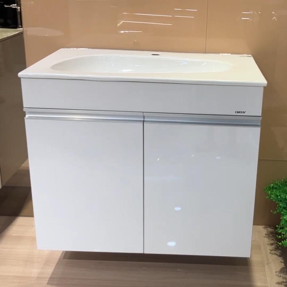Bộ tủ chậu cabinet màu trắng Caesar LF5036+EH05036AV