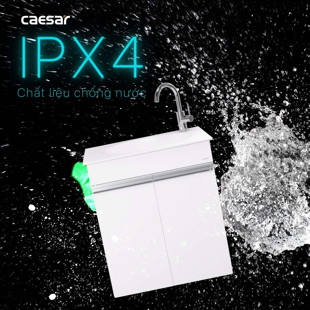 Bộ tủ chậu cabinet treo màu trắng Caesar LF5038+EH05038AV