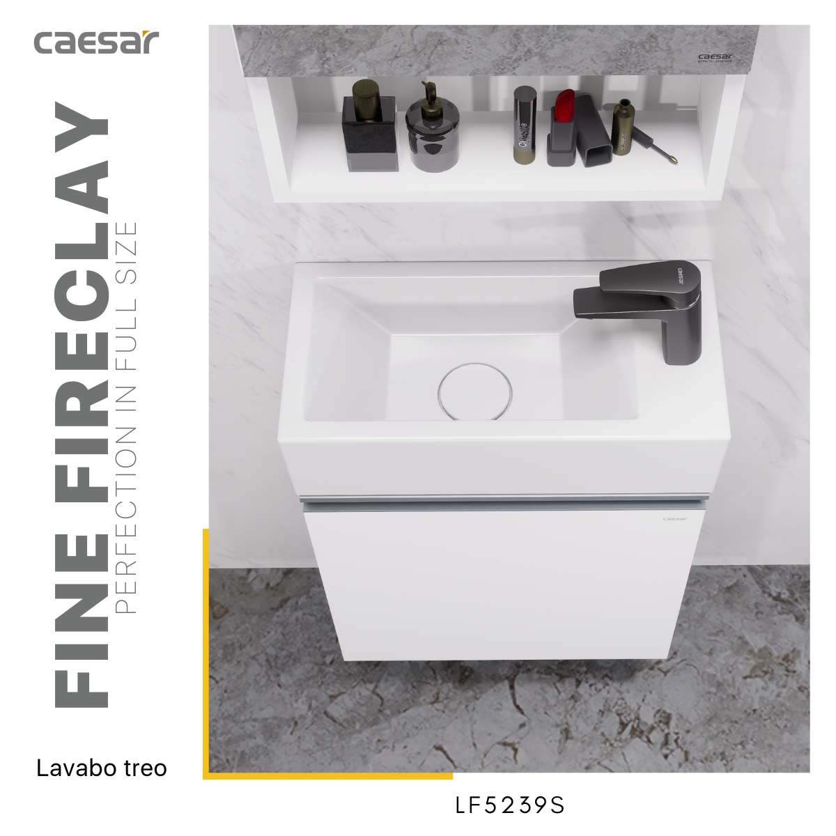 Bộ tủ chậu cabinet treo màu trắng Caesar LF5239S+EH05239AV