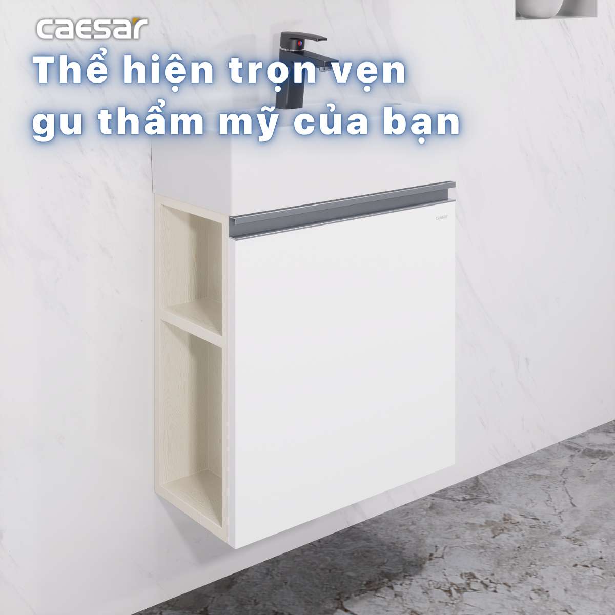 Bộ tủ chậu cabinet treo màu trắng Caesar LF5239S+EH05239AV