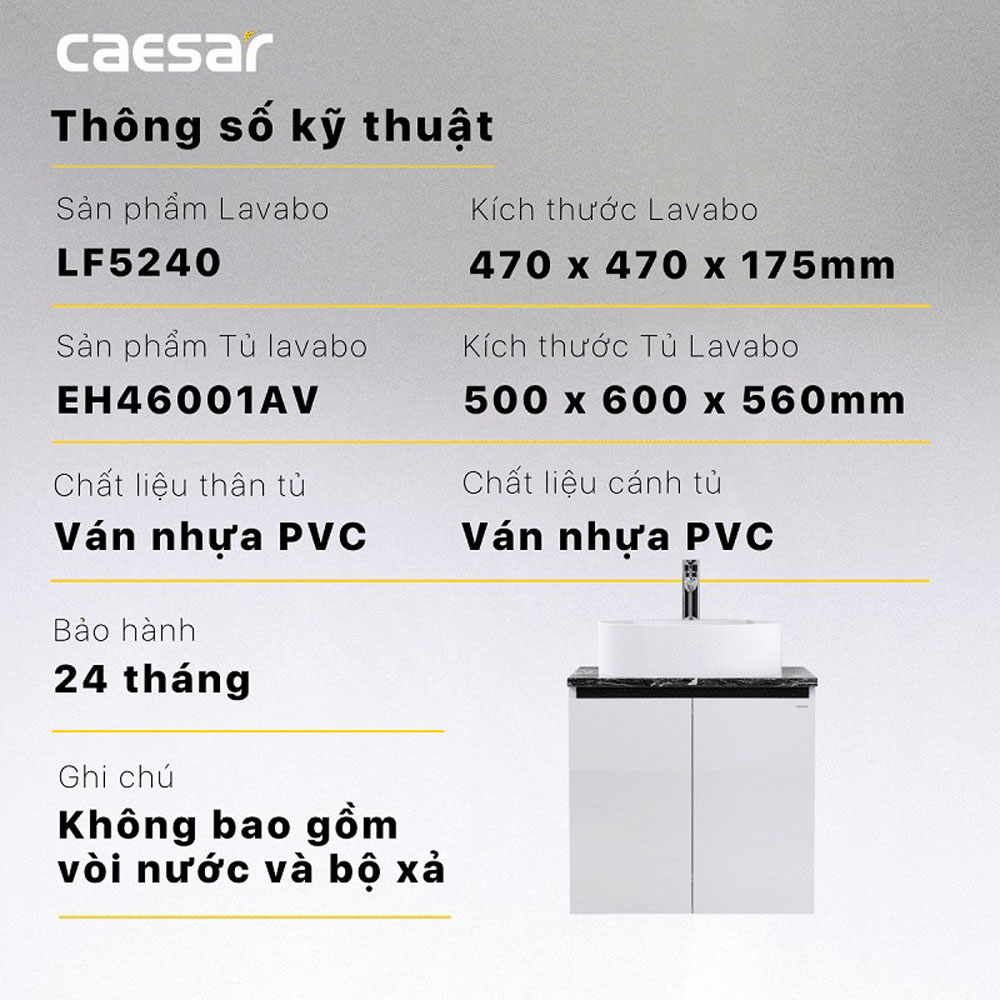 Bộ tủ chậu cabinet treo Caesar LF5240+EH46001AV