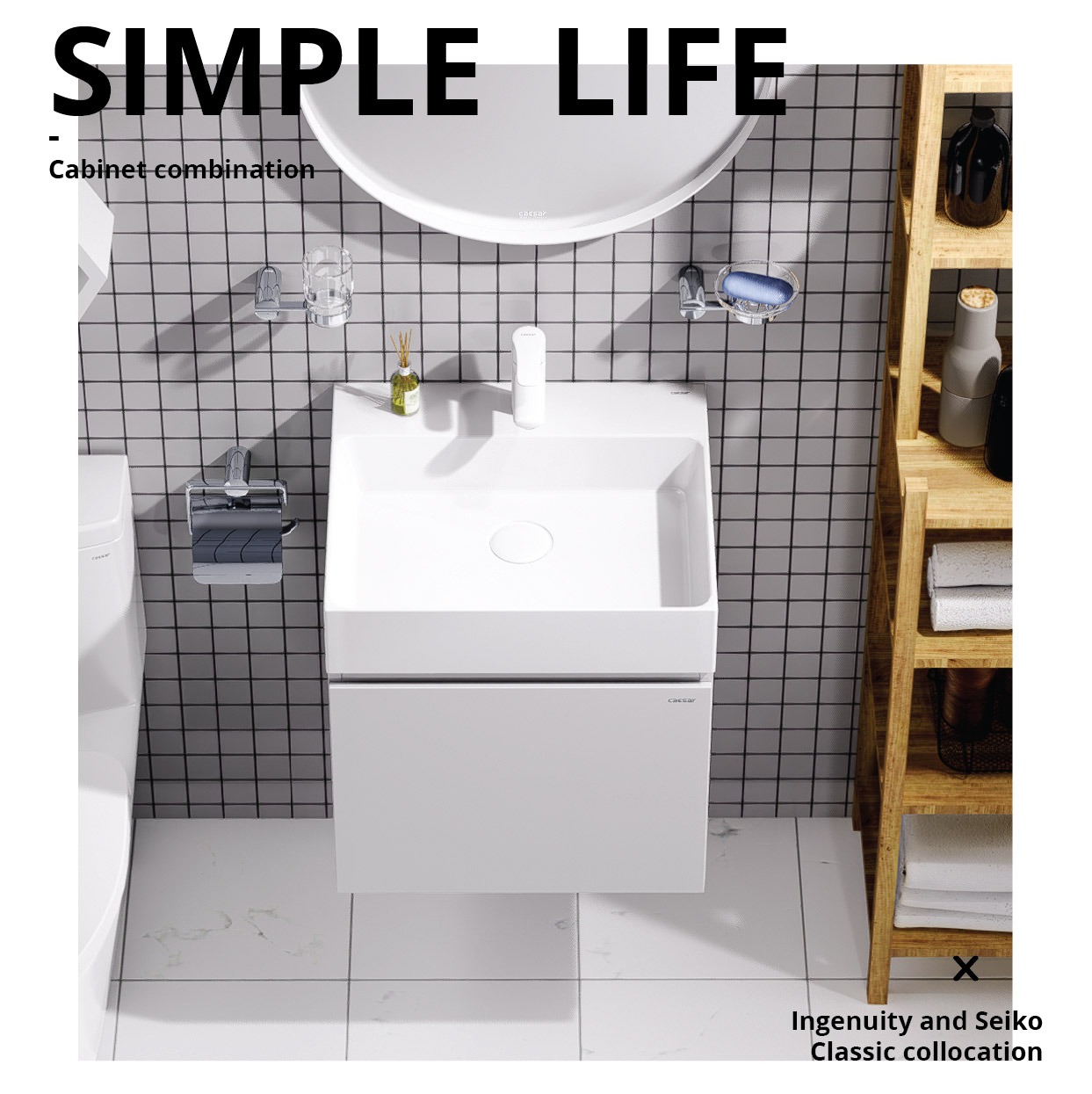 Tủ lavabo liền bàn Caesar LF5253+EH05253AV