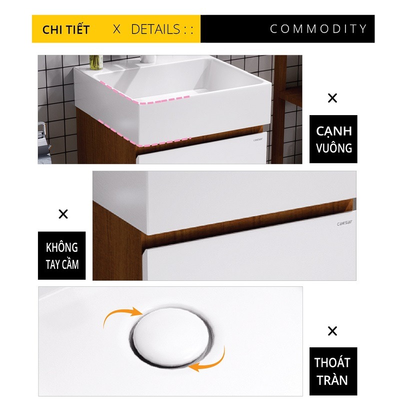 Tủ chậu cabinet Caesar LF5253+EH05253AWV