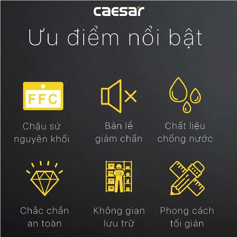 Bộ tủ chậu cabinet treo màu xám đậm Caesar LF5255+EH05255ATGV