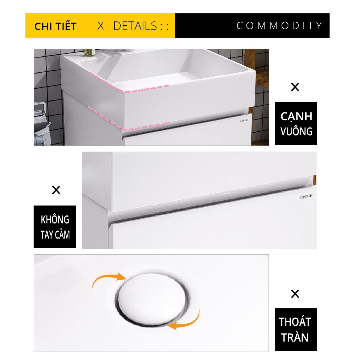 Tủ chậu cabinet Caesar LF5255+EH05255AV