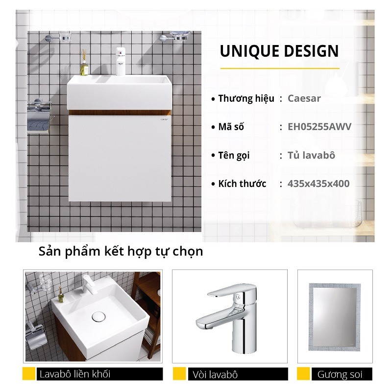 Tủ chậu cabinet Caesar LF5255+EH05255AWV