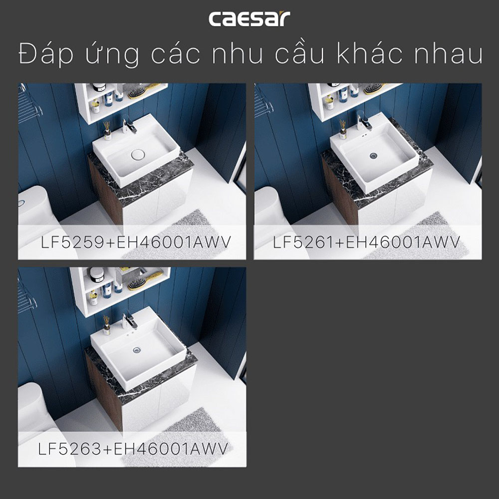 Bộ tủ chậu cabinet treo Caesar LF5255+EH46001AWV