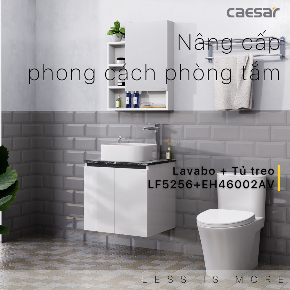 Bộ tủ chậu cabinet treo Caesar LF5256+EH46002AV