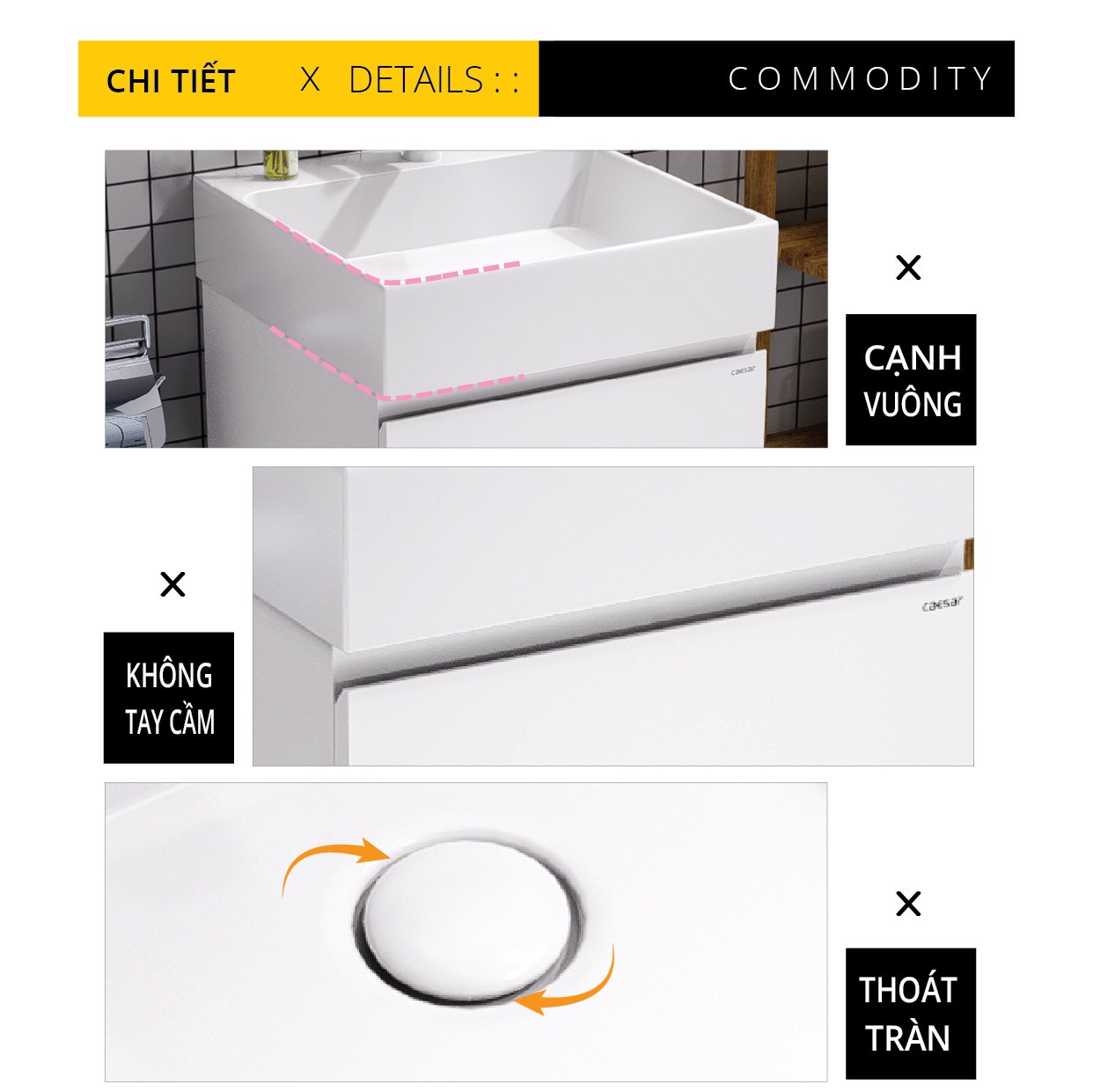 Tủ lavabo liền bàn Caesar LF5259+EH05259AV