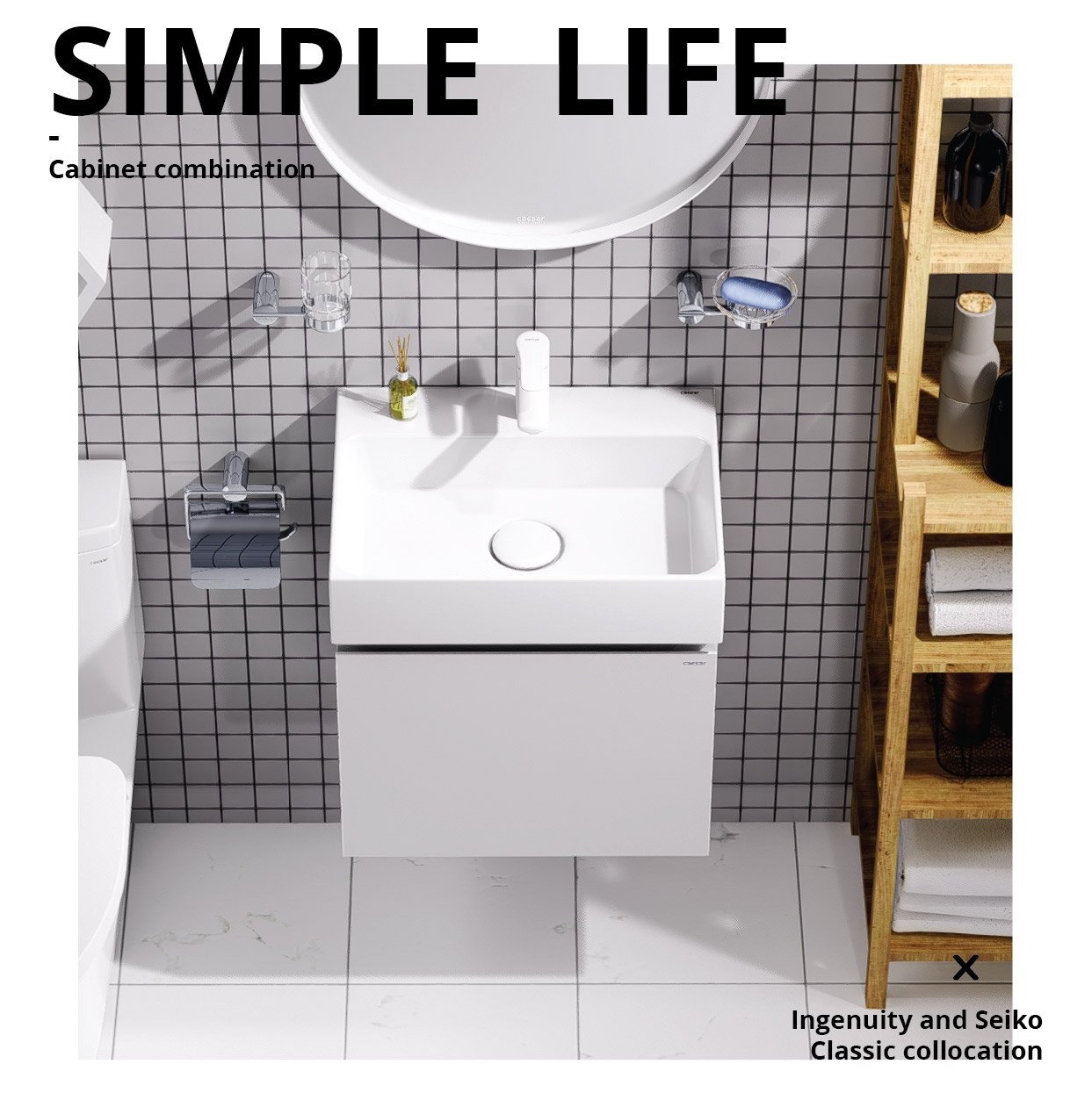 Tủ lavabo liền bàn Caesar LF5259+EH05259AV