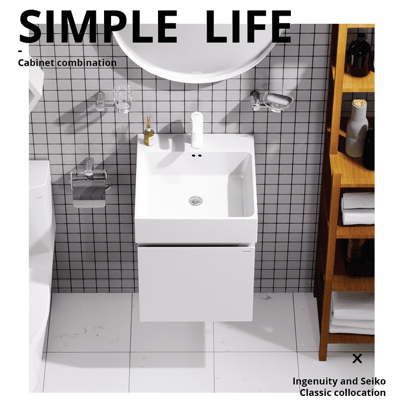 Bộ tủ chậu cabinet treo màu trắng Caesar LF5261+EH05261AV