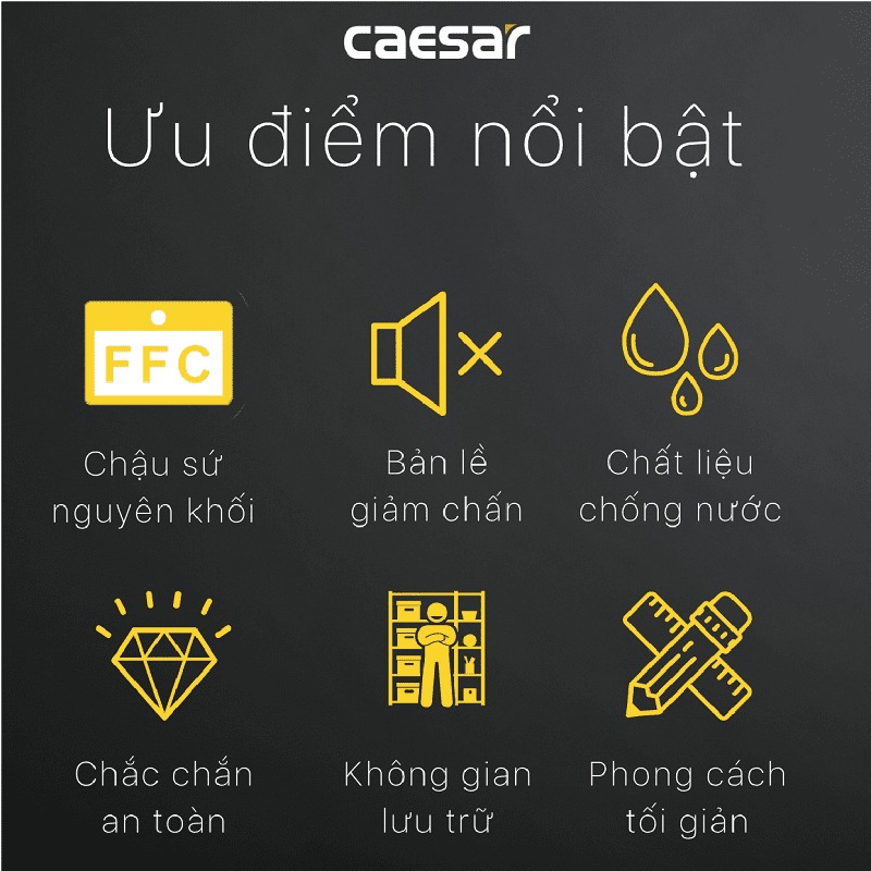Bộ tủ chậu cabinet treo màu trắng Caesar LF5261+EH05261AV