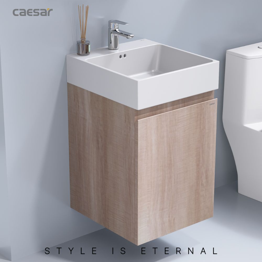 Bộ tủ chậu cabinet treo vân gỗ Caesar LF5261+EH05261AW7V