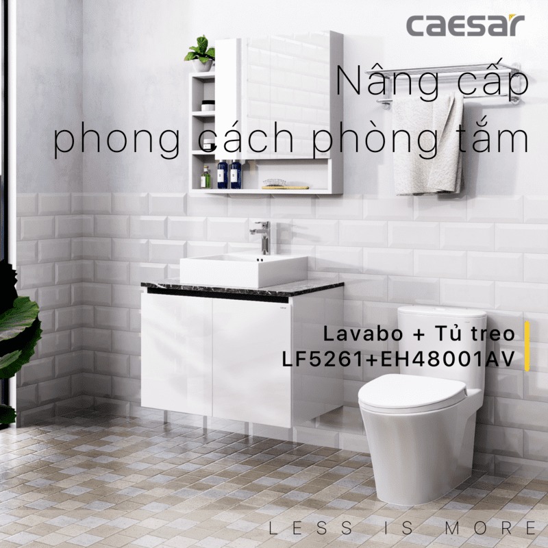 Bộ tủ chậu cabinet Caesar LF5261+EH48001AV
