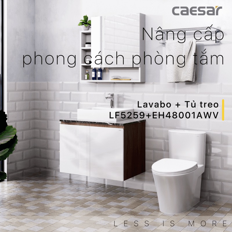 Bộ tủ chậu cabinet Caesar LF5261+EH48001AWV