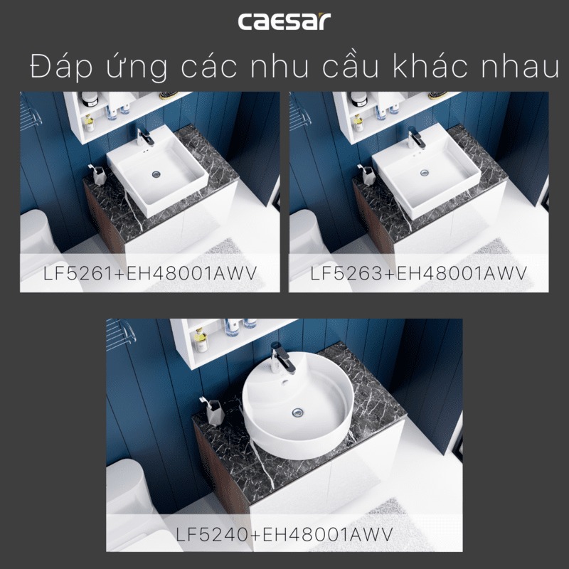 Bộ tủ chậu cabinet Caesar LF5261+EH48001AWV