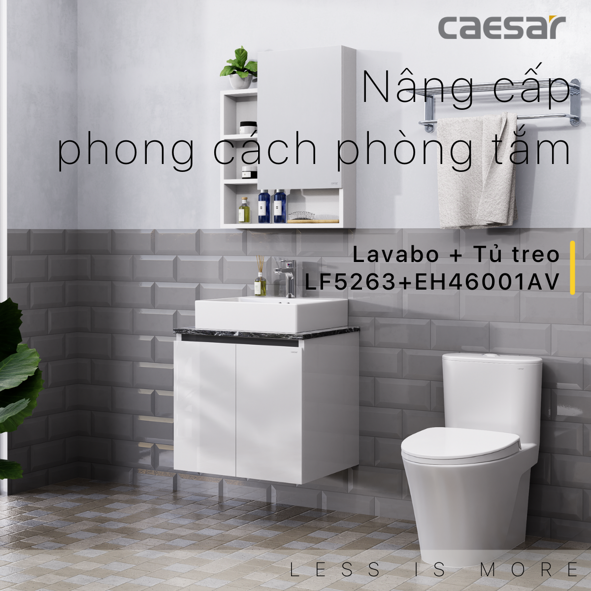 Bộ tủ chậu cabinet Caesar LF5263+EH46001AV