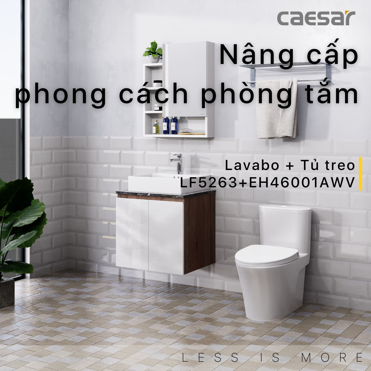 Bộ tủ chậu cabinet Caesar LF5263+EH46001AWV