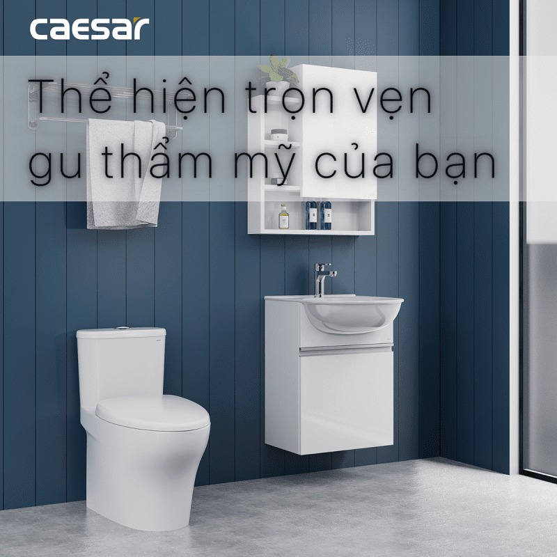 Bộ tủ chậu cabinet treo màu trắng Caesar LF5302+EH05302AV