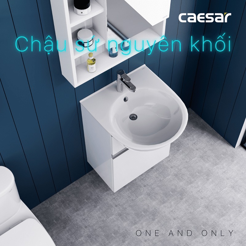 Bộ tủ chậu cabinet treo màu trắng Caesar LF5302+EH05302AV