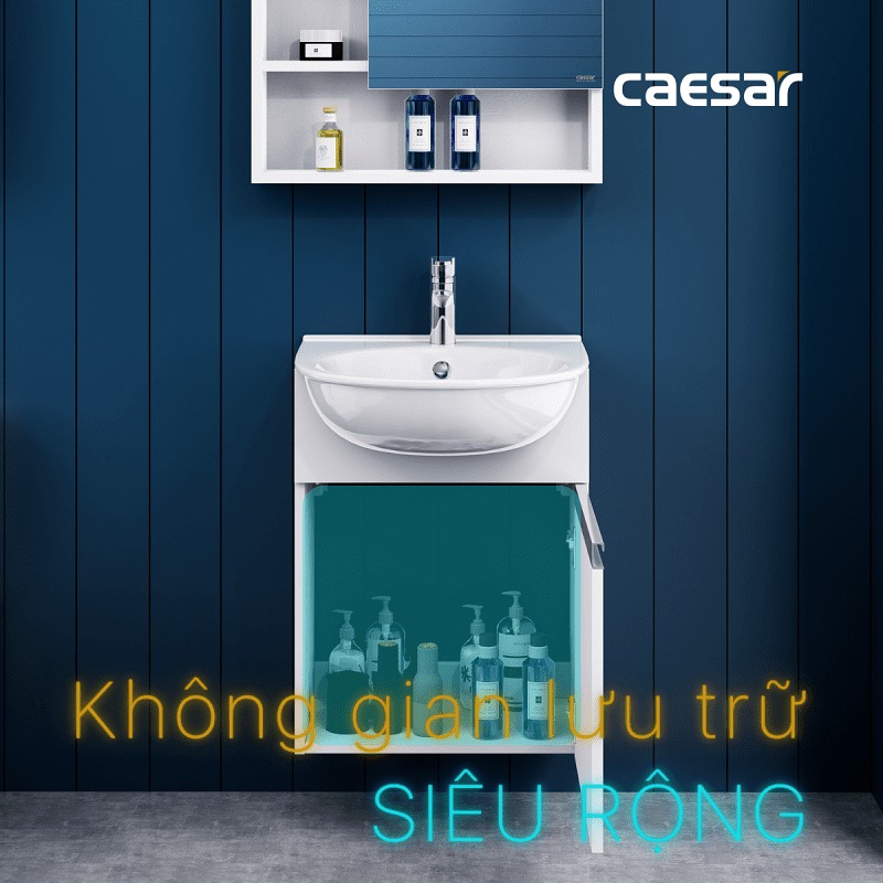 Bộ tủ chậu cabinet treo màu trắng Caesar LF5302+EH05302AV