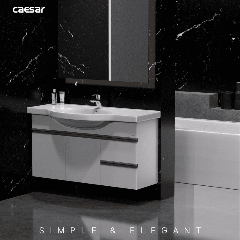 Bộ tủ chậu cabinet treo màu trắng Caesar LF5324+EH05324AV