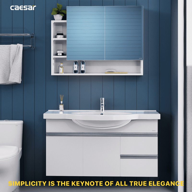 Bộ tủ chậu cabinet treo màu trắng Caesar LF5324+EH05324AV