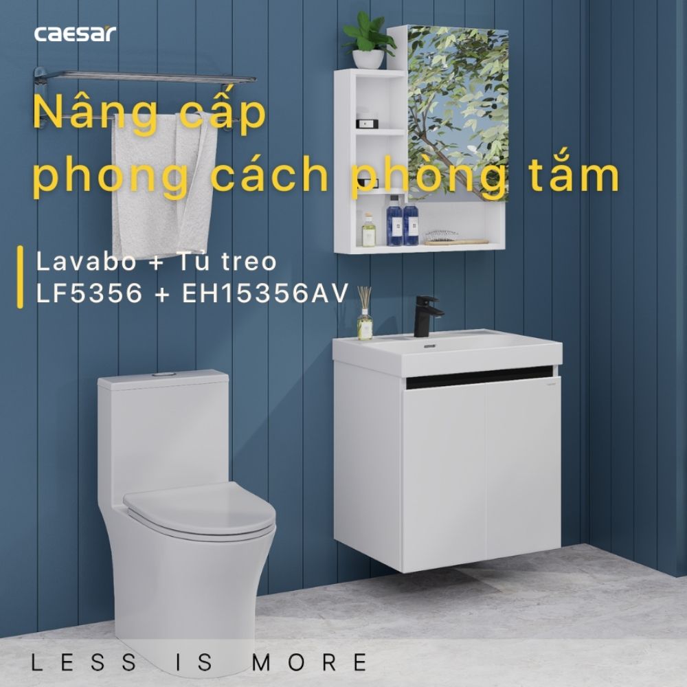 Bộ tủ chậu cabinet treo Caesar LF5356+EH15356AV