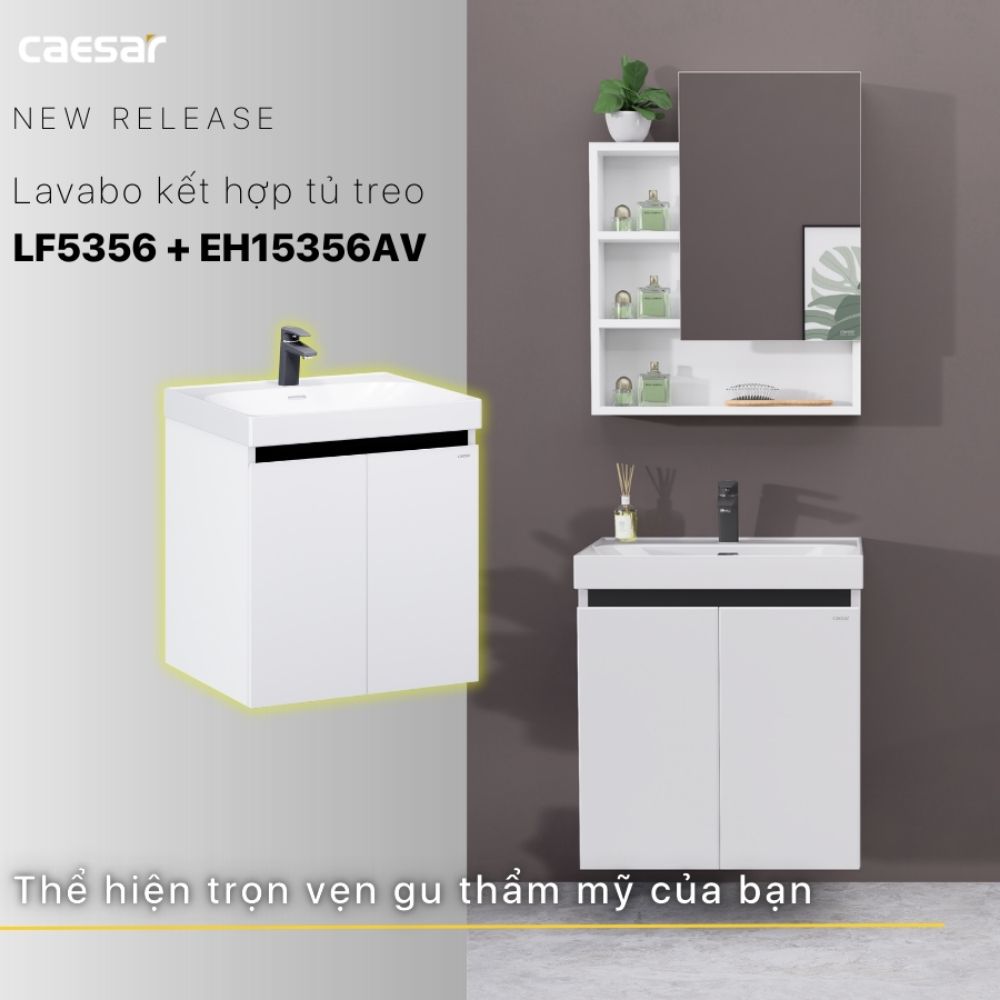Bộ tủ chậu cabinet treo Caesar LF5356+EH15356AV