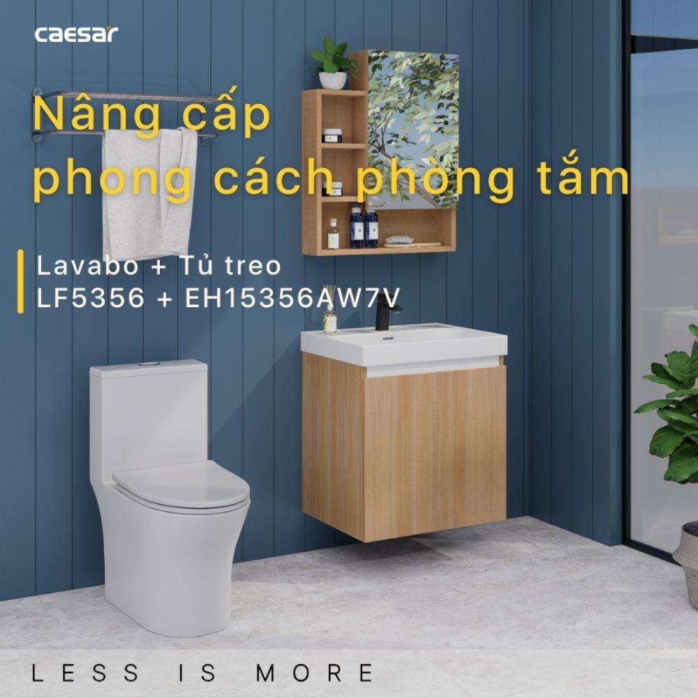 Bộ tủ chậu cabinet treo Caesar LF5356+EH15356AW7V