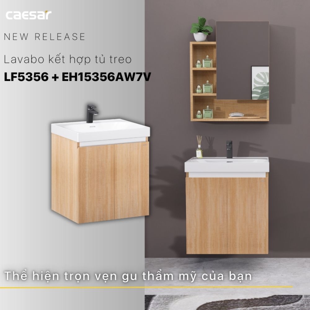 Bộ tủ chậu cabinet treo Caesar LF5356+EH15356AW7V