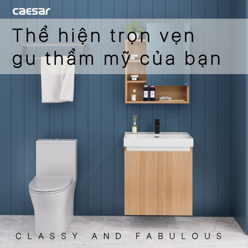 Bộ tủ chậu cabinet treo Caesar LF5356+EH15356AW7V