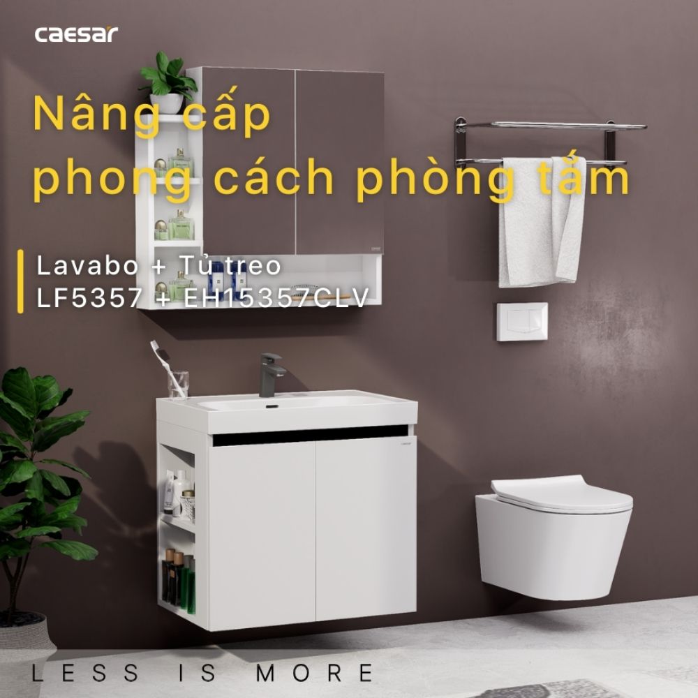 Bộ tủ chậu cabinet treo Caesar LF5357+EH15357CLV