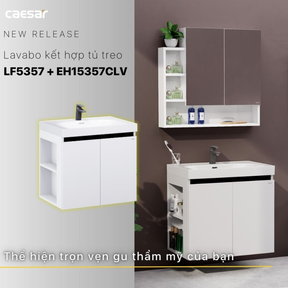 Bộ tủ chậu cabinet treo Caesar LF5357+EH15357CLV