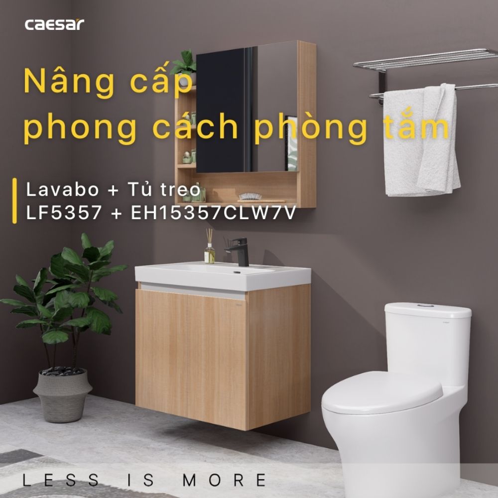 Bộ tủ chậu cabinet treo Caesar LF5357+EH15357CLW7V