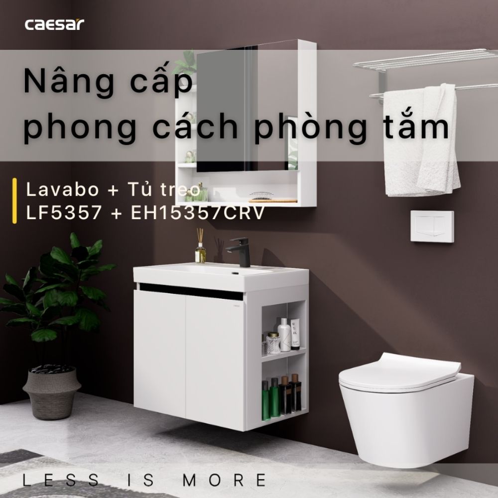 Bộ tủ chậu cabinet treo Caesar LF5357+EH15357CRV