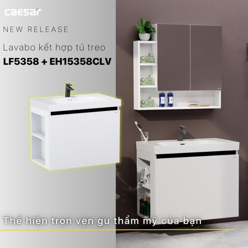 Bộ tủ chậu cabinet treo Caesar LF5358+EH15358CLV