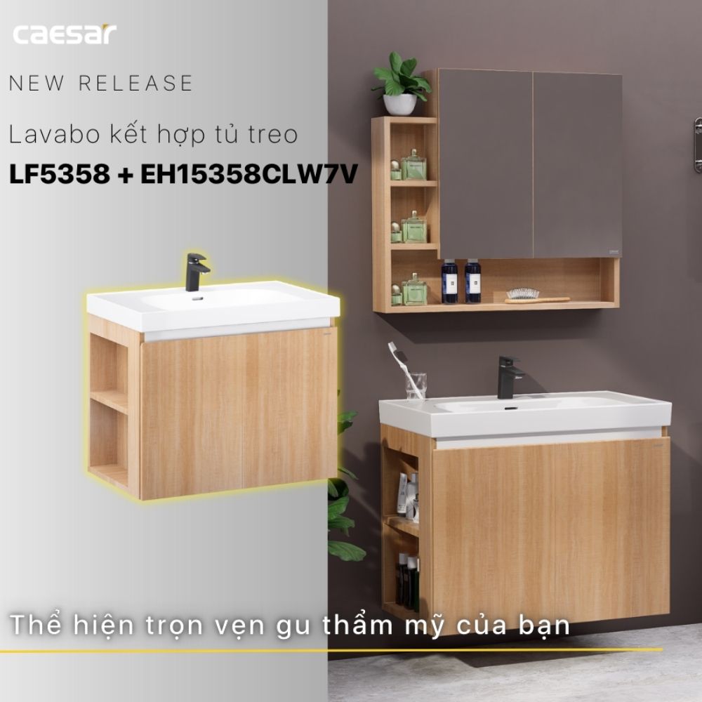 Bộ tủ chậu cabinet treo Caesar LF5358+EH15358CLW7V